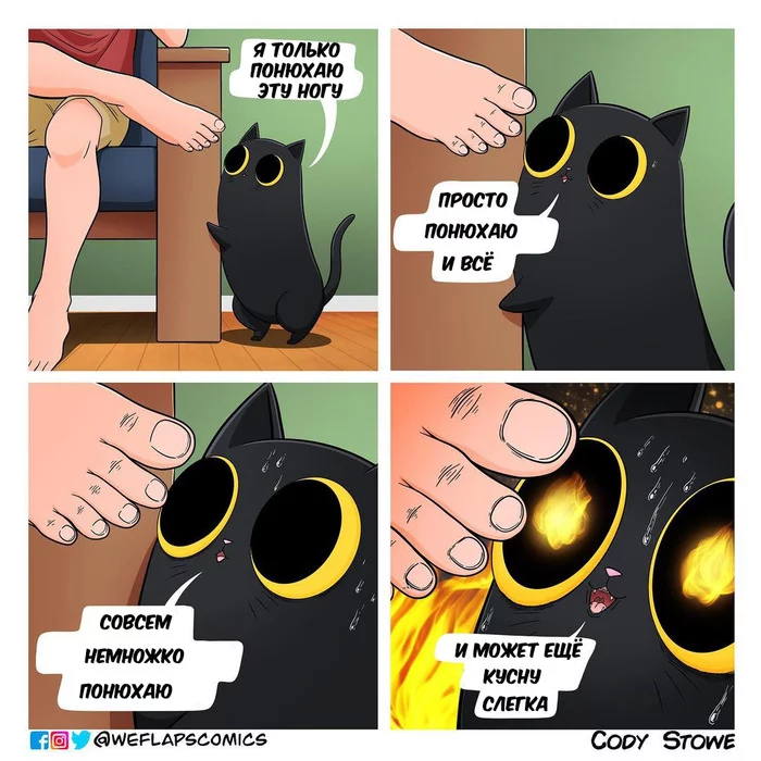 goodbye thumb - Weflapscomics, Comics, cat, Kus