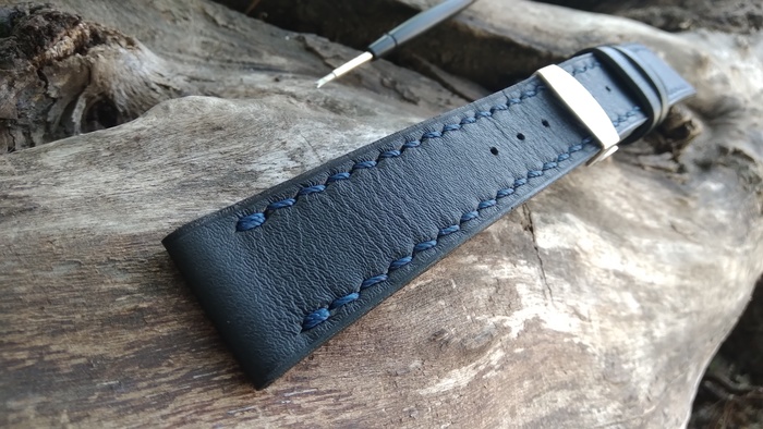 Ремешок для часов Casio Edifice с синей прошивкой Рукоделие с процессом, Изделия из кожи, Ремешок, Кожа натуральная, Наручные часы, Своими руками, Мужское, Ручная работа, Длиннопост