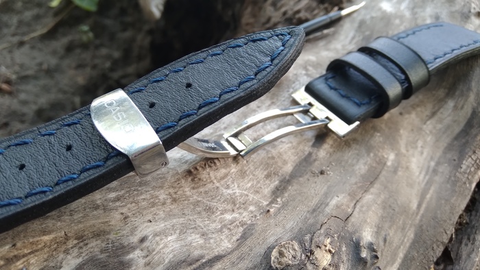 Ремешок для часов Casio Edifice с синей прошивкой Рукоделие с процессом, Изделия из кожи, Ремешок, Кожа натуральная, Наручные часы, Своими руками, Мужское, Ручная работа, Длиннопост