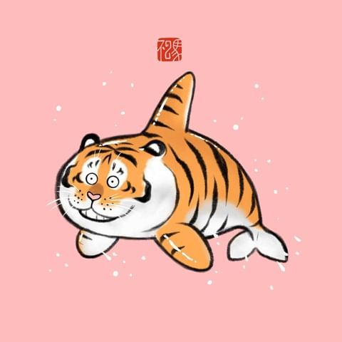 Everyone wants to be tigers pt.3 - Art, Drawing, Animals, Tiger, Bu2ma, A selection, Longpost