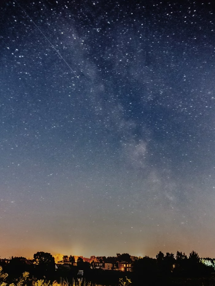 sky scattering - My, Stars, Long exposure, Sky, Starry sky, The photo, Astrophoto, Milky Way