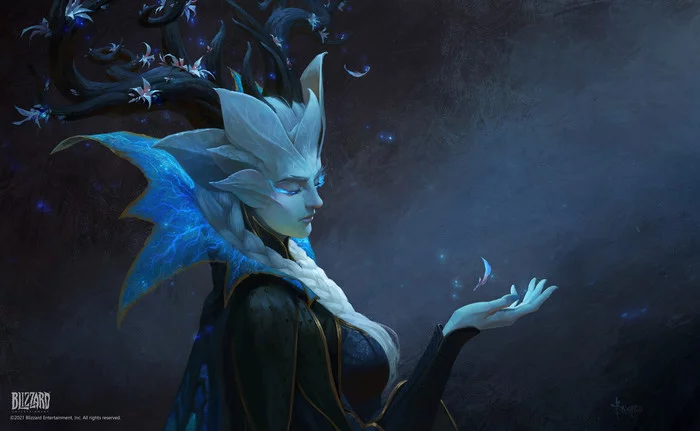 Winter Queen - Art, Blizzard, World of warcraft, Shadowlands, Night Fairies, Bayard Wu