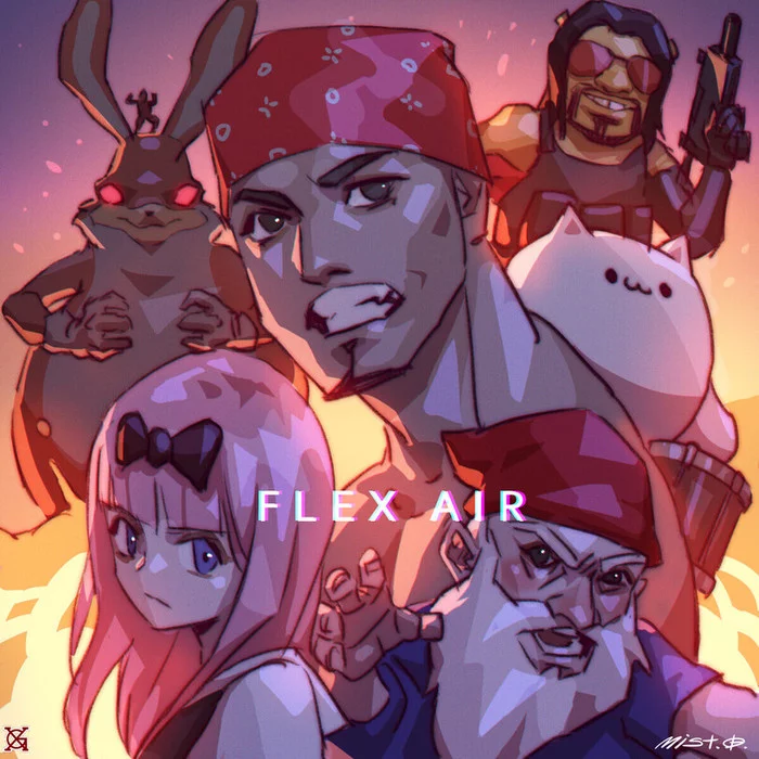 flex air poster - Art, Flex, Ricardo Milos, Bongo Cat, Big chungus, Gnomes, Shrek, Fujiwara chika