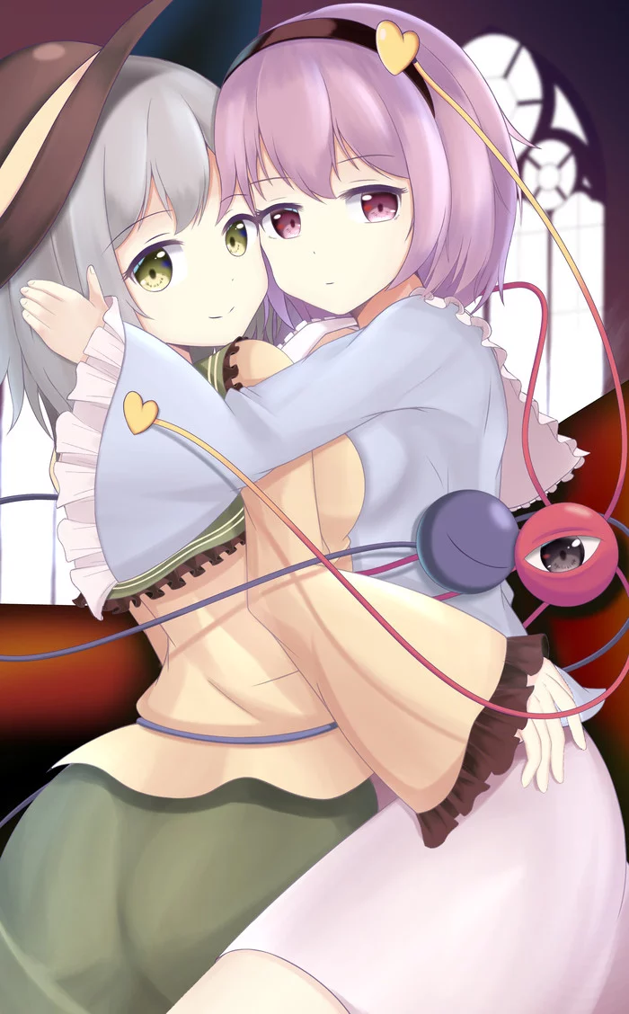 Koishi & Satori - NSFW, Touhou, Komeiji koishi, Komeiji satori, Anime art, Anime, Booty, Breast, Hand-drawn erotica, , Erotic, Longpost, 