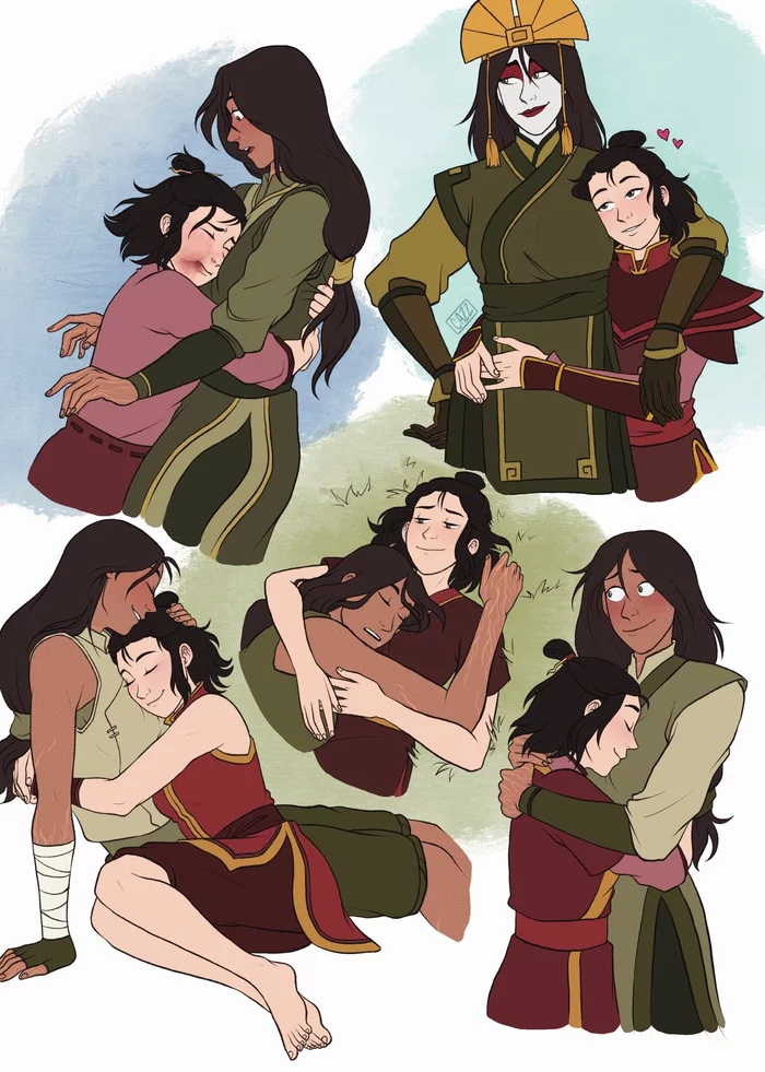 Kyoshi and Ranks by Cazzarts (tumblr) - Avatar: The Legend of Aang, Kyoshi, Rangi, The Rise of Kyoshi, The Shadow of Kyoshi, Longpost, Lesbian