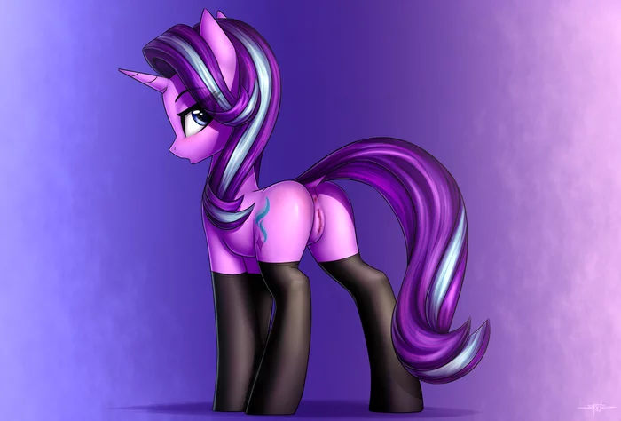 Бесстыжит - NSFW, My Little Pony, PonyArt, Starlight Glimmer, MLP Explicit, MLP anatomically correct, MLP Носочки, Setharu