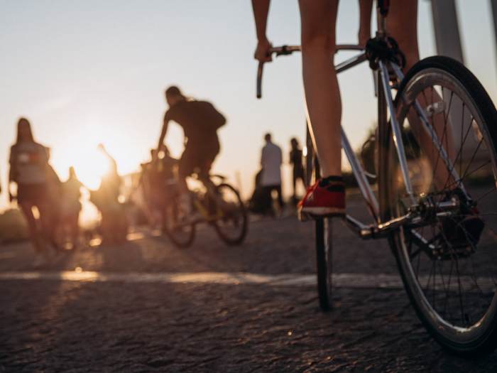 Roll into the sunset - My, Odessa, Sunset, A bike, Street photography