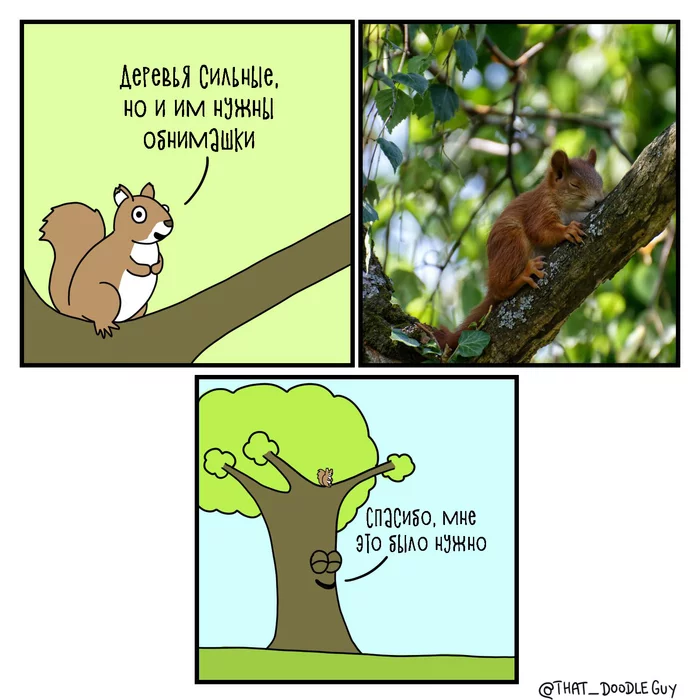 Hugs - Comics, That_doodleguy, Tree, Squirrel, Hugs