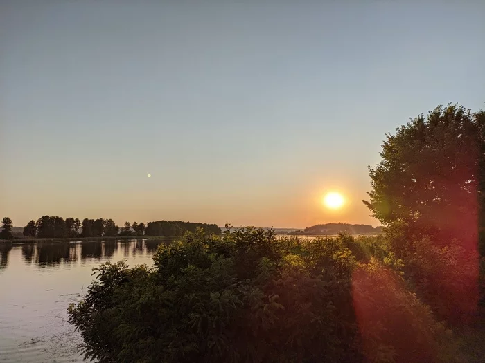 Fishing at the weekend - My, Starry sky, Nature, Mobile photography, Fishing, Dnieper, Sunset, Longpost