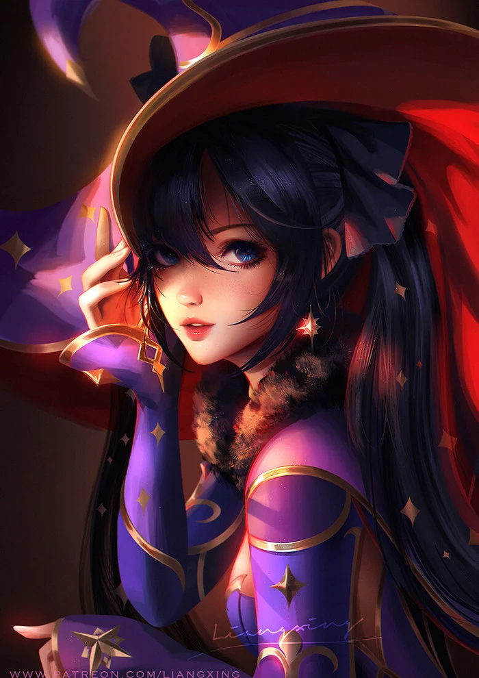 Mona - Арт, Anime Art, Genshin Impact, Игры, Mona, Liang Xing