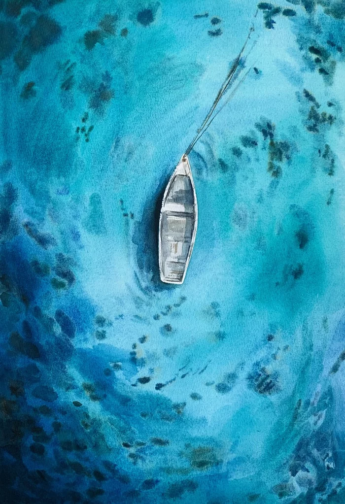 Privacy - My, Watercolor, Painting, Sea, Ocean, Landscape