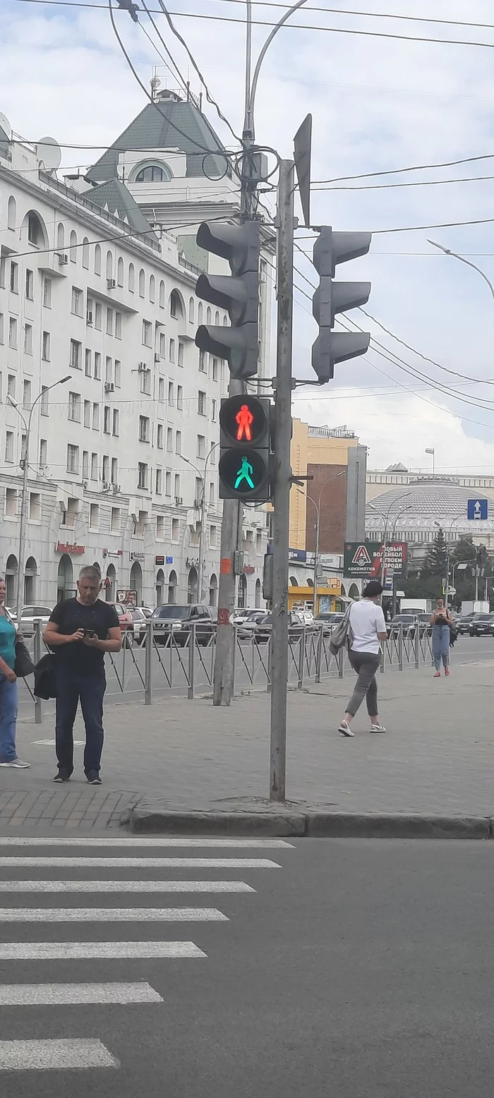 You can't stand and go - Traffic lights, civil position, Longpost, Novosibirsk