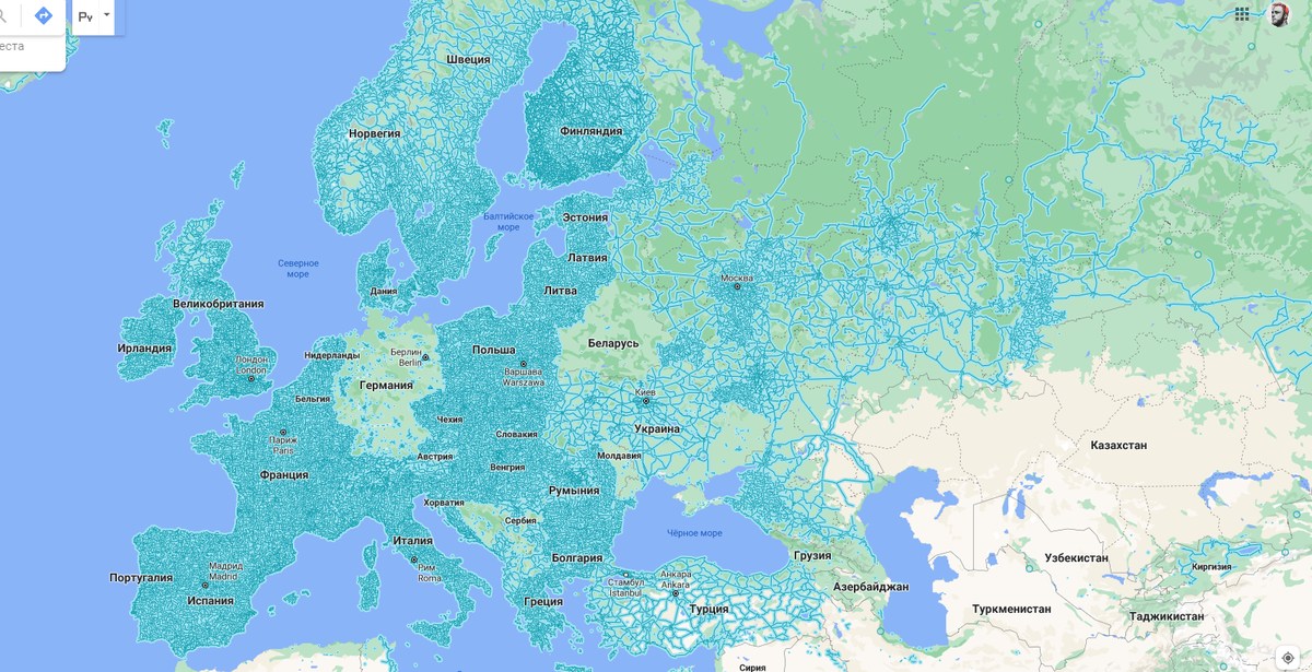 Карта европы google maps