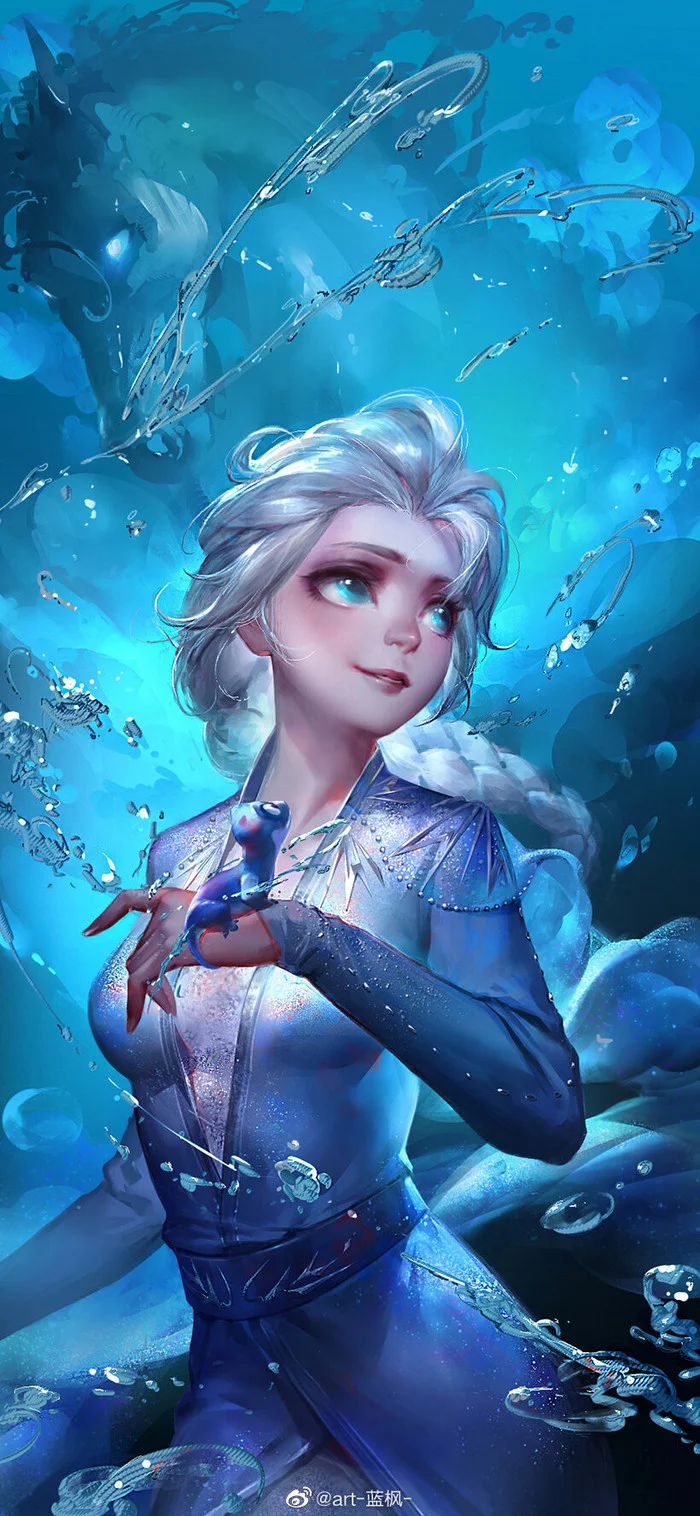 Elsa - Art, Drawing, Walt disney company, Cartoons, Cold heart, Elsa, Girls, Longpost