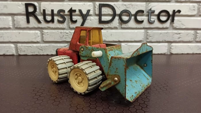 Restored with his own hands a toy of the USSR - My, the USSR, Made in USSR, Bulldozer, Restoration, Recovery, Repair, Toys, Old toys, , It Was-It Was, Second Life, Painting, Video, Youtube, Blog, Longpost