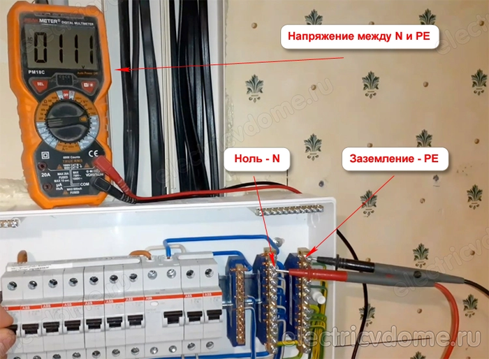 Напряжение между нулем и землей