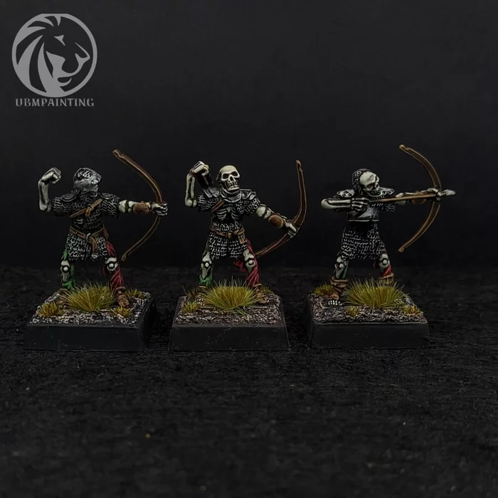 Old school skeleton archers 28mm - My, Skeleton, Fantasy, Warhammer, Painting miniatures, Miniature, Board games, Tabletop role-playing games, Desktop wargame, Longpost