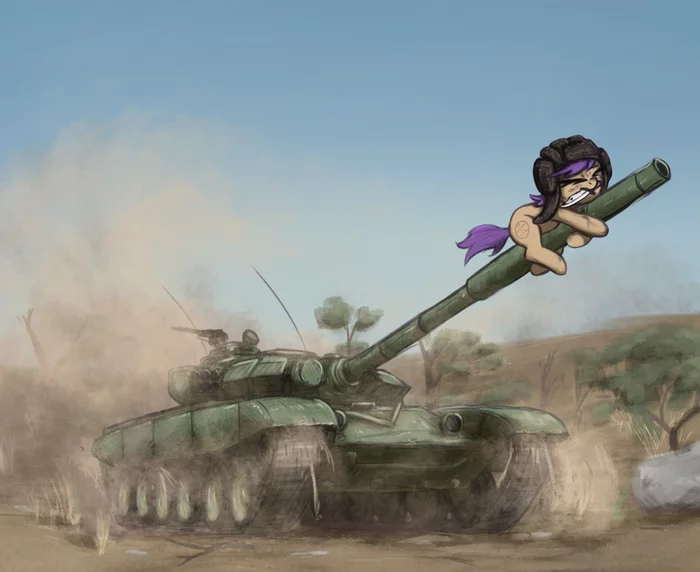 В атаку! - My Little Pony, Original Character, MLP Military, Танки, T72b (художник)