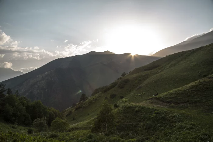 Camping evening - My, The mountains, Hike, Tourism, Evening, Sunset, Clouds, Mountain tourism, Elbrus, , Landscape, The photo, Beginning photographer, Nature, Longpost