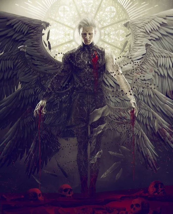 Art - Angel, Demon, Vampires, Art, Blood, Scull, 