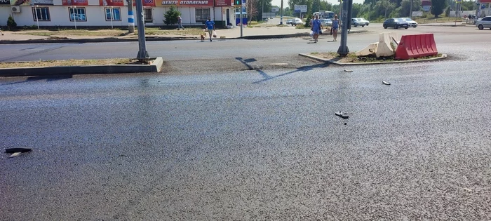 Sticky pedestrian crossing - My, Road repair, Asphalt laying, Longpost