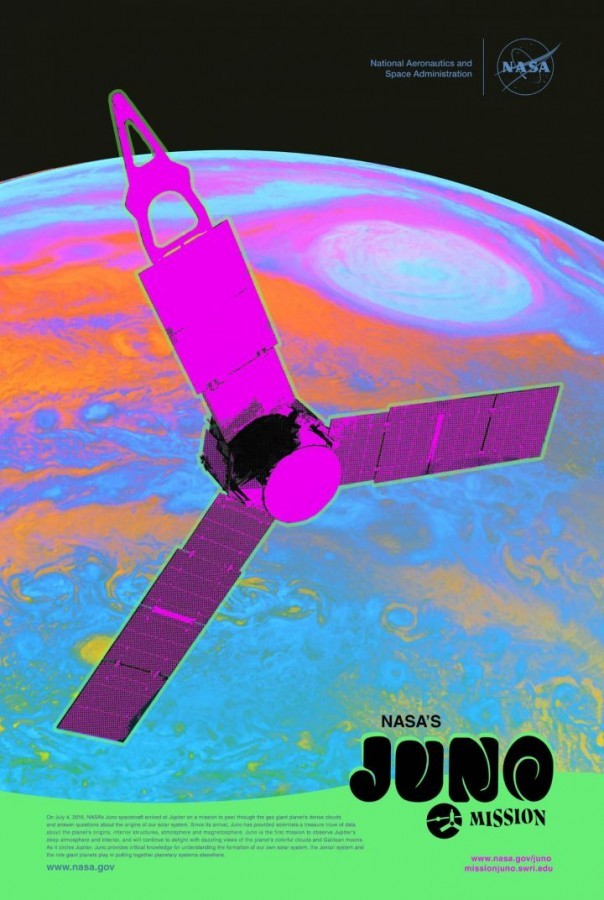 NASA showed psychedelic posters of the Juno mission - Space, NASA, Poster, Juno, Ganymede, A space odyssey, Longpost