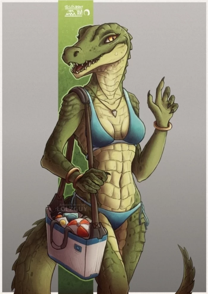 Hi) - Art, Furry art, Crocodiles, Furry, Furry scalie, Furry Crocodile, Lolzguy