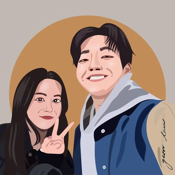 Art of a couple, more works here tg:@gem_lar inst:@gem.lar - My, Art, Beginner artist, Illustrations, Design, Graphic design, Illustrator, Photoshop