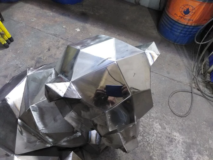 Polishing plain metal into a mirror. - My, Welding, Polishing, Hammer, With your own hands, Handmade, Marvel, Craft, Breaking Bad, , Mat, Longpost, Needlework with process