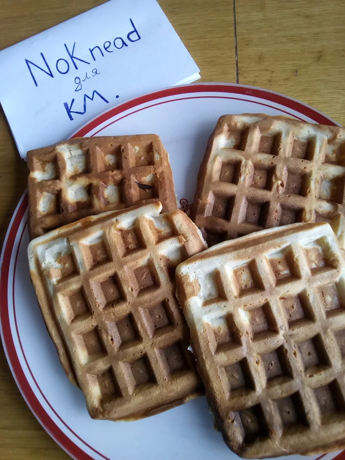 banana waffles - My, Waffles, Cooking, Longpost, Recipe