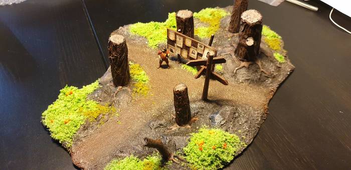 Crossroads with bulletin board and signpost from DM - My, Miniature, Painting miniatures, Fantasy, Fantasy, Books, Fictional characters, Dungeons & dragons, Diorama, Longpost