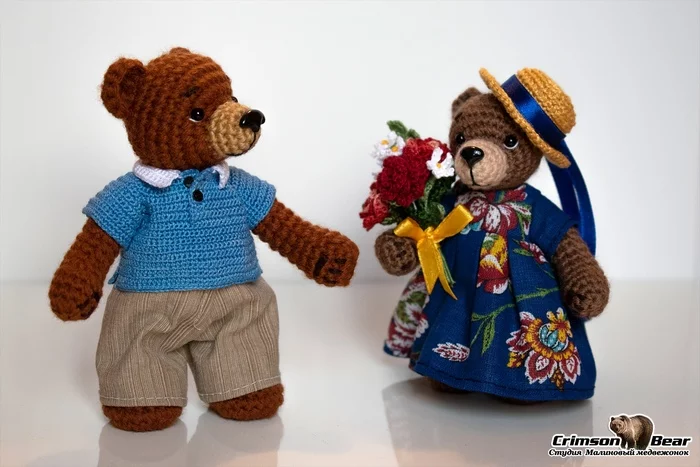 summer bears - My, Interior toy, Souvenirs, Crochet, The Bears, Teddy bear, Longpost, Needlework without process