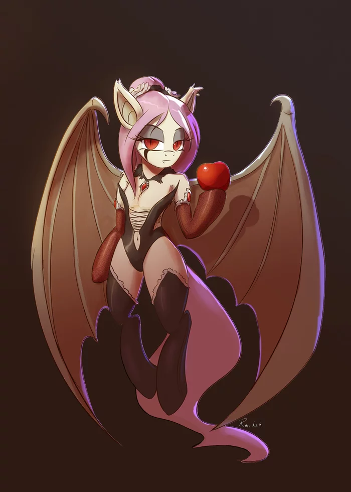 Bite or not bite - that is the question! - My little pony, Art, Flutterbat, Raikohillust