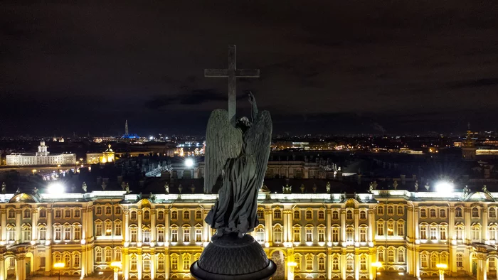 Alexander Column - My, Dji, The photo, Saint Petersburg, Drone, Aerial photography