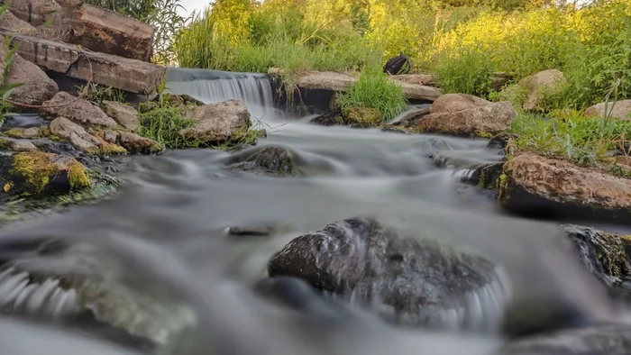 River rapids - My, The photo, River, Crack, Long exposure, Canon, Flow, Longpost