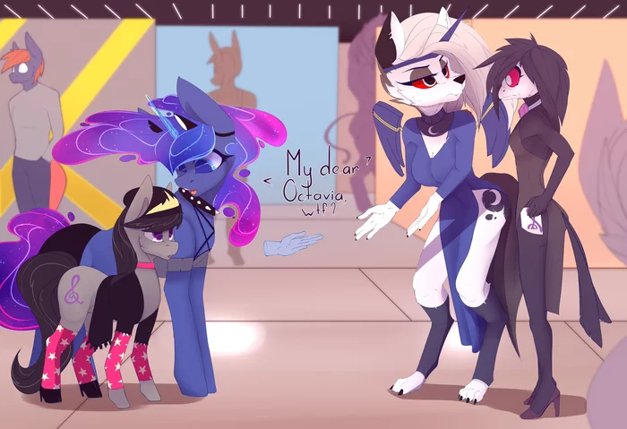 Luna and Octavia - Octavia melody, My little pony, Princess luna, MLP crossover, Helluva boss, Loona