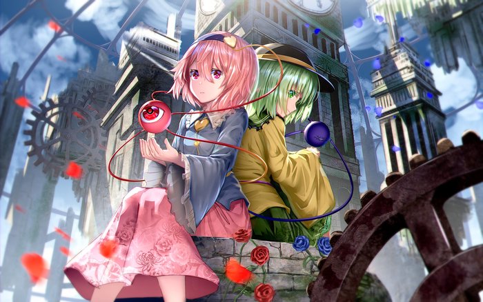 Koishi & Satori Touhou, Komeiji Koishi, Komeiji Satori, Anime Art, , Ryosios