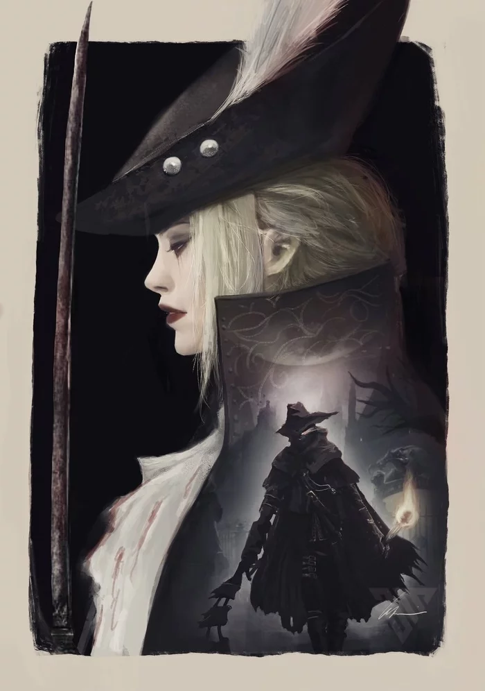 Леди Мария - Рисунок, Bloodborne, Lady Maria, Охотник, Арт