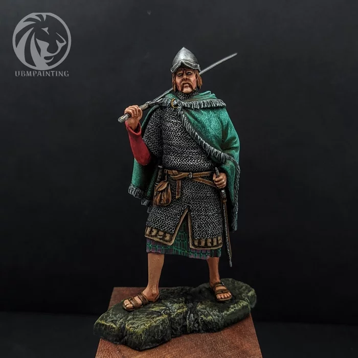 Galoglas 54mm resin - My, Knight, Modeling, Stand modeling, Painting miniatures, Miniature, Story, Middle Ages, Collecting, , Collectible figurines, Handmade, Diorama, Longpost