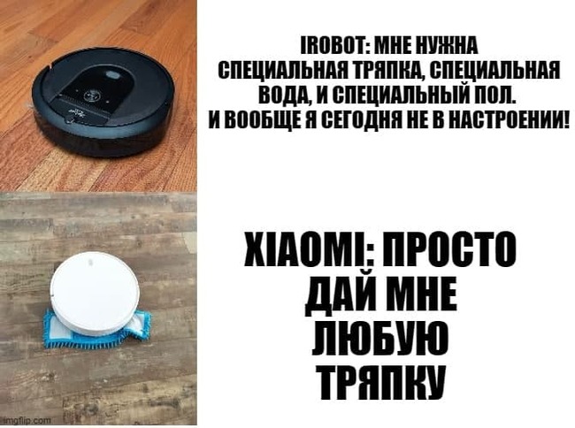 IRobot vs Xiaomi - Irobot, Xiaomi, Robot Vacuum Cleaner, Picture with text