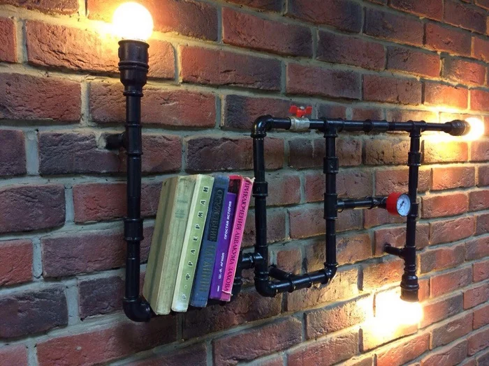 Books and pipes are made for each other - My, Plumbing, Furniture, Design, Thing, Interior, Creative