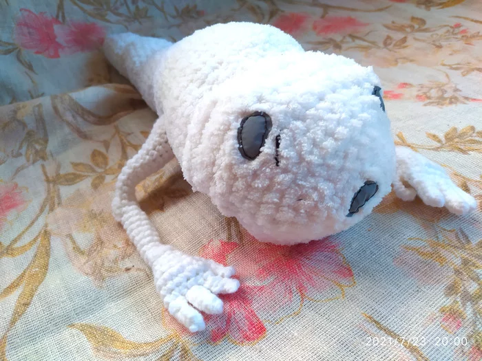 Bridge Worm Trevor Henderson ScpBridge Worm Trevor Henderson SCP toy with reflective fabric eyes - My, Needlework without process, Toys, Crochet, Knitted toys, SCP, Soft toy, Handmade, Video, Longpost