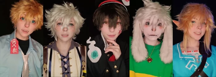 Continuation of the post Cute @bubbly_pip - Its a trap!, Trap IRL, Femboy, Tik tok, Cosplay, Jibaku Shounen Hanako-kun, Link, The legend of zelda, , Princess zelda, Bennett, Genshin impact, Undertale, Asriel, Video, Longpost, Vertical video