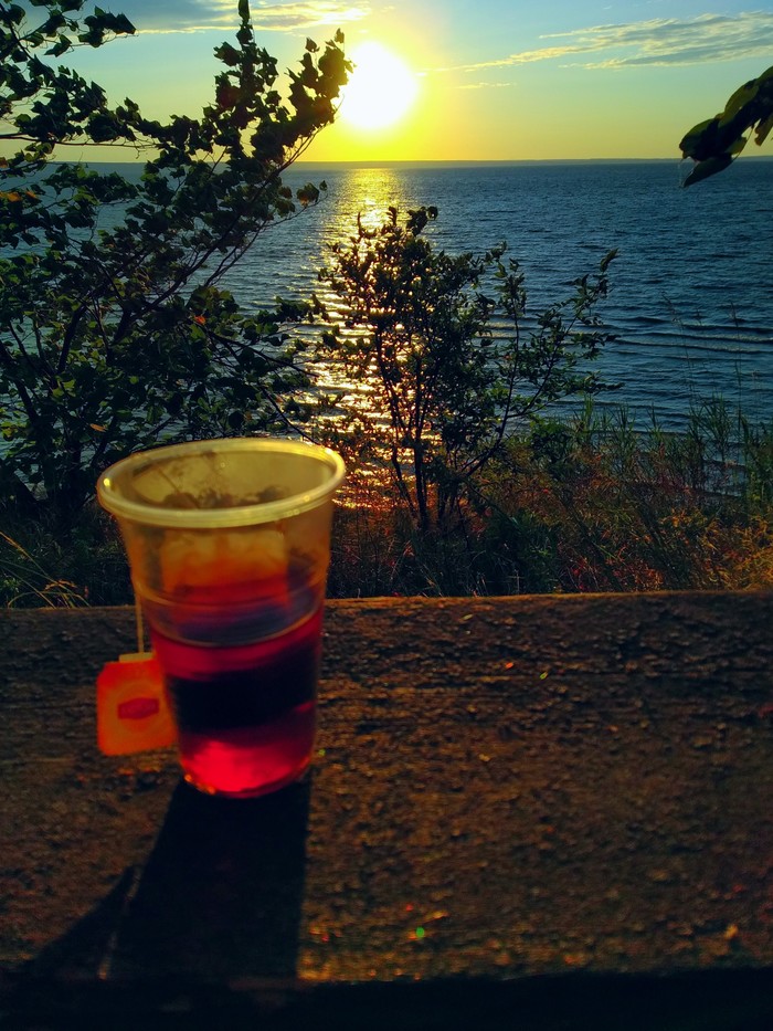 Всем чай! Закат, Река, Чай, Ульяновск, Солнце, Фотография