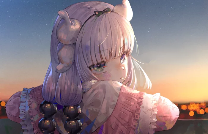 Kanna - Аниме, Anime Art, Kobayashi-San chi no maidragon, Kanna Kamui, Арт