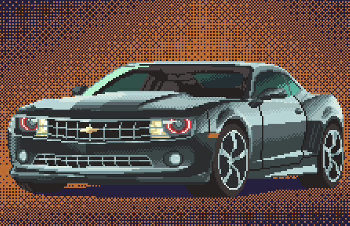   Chevrolet Camaro, Dodge Challenger, Pixel Art, ,  