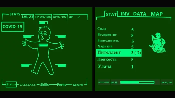 Инфа дня -  ковид негативно влияет на интеллект - Fallout, Fallout 4, Баг, Пародия, Коронавирус, Юмор, Картинки, Комиксы, , Мемы, Картинка с текстом, Компьютерные игры