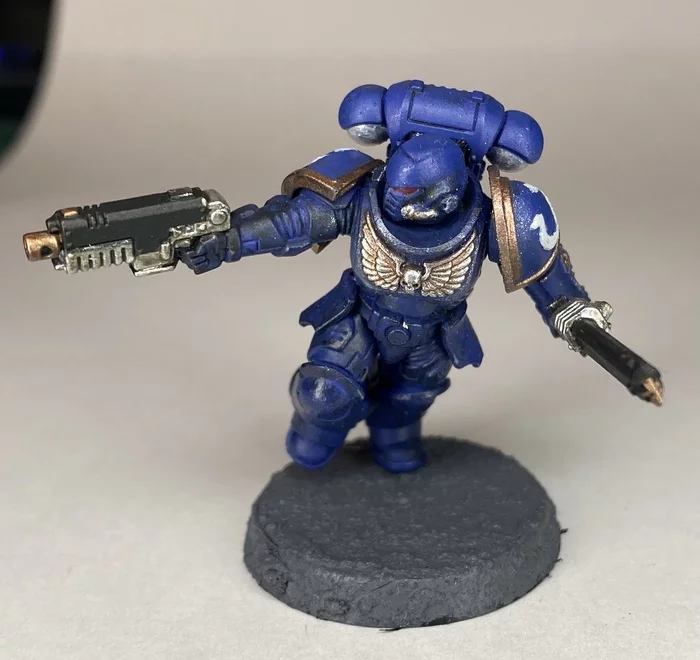 My first color - My, Warhammer 40k, Wh miniatures, Painting miniatures, First time, Longpost