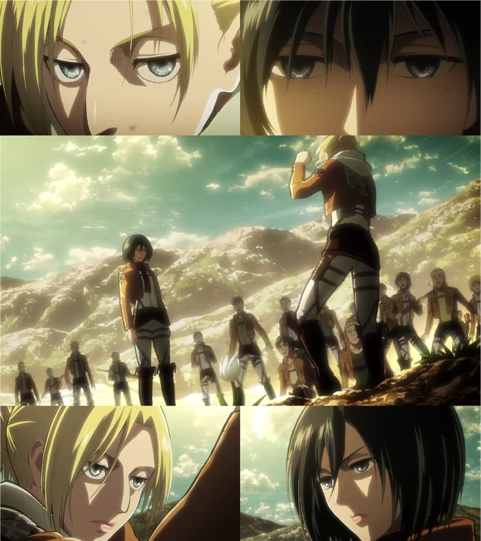 How could they not reveal who won the fight: Mikasa or Annie? - Attack of the Titans, Mikasa Ackerman, Fight, Anime, Annie Leonhart