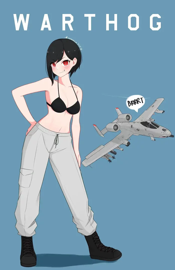 A-10 Warthog/Thunderbolt II - Аниме, Anime Art, Anime Original, а-10 Thunderbolt, ВВС, Купальник, Бикини